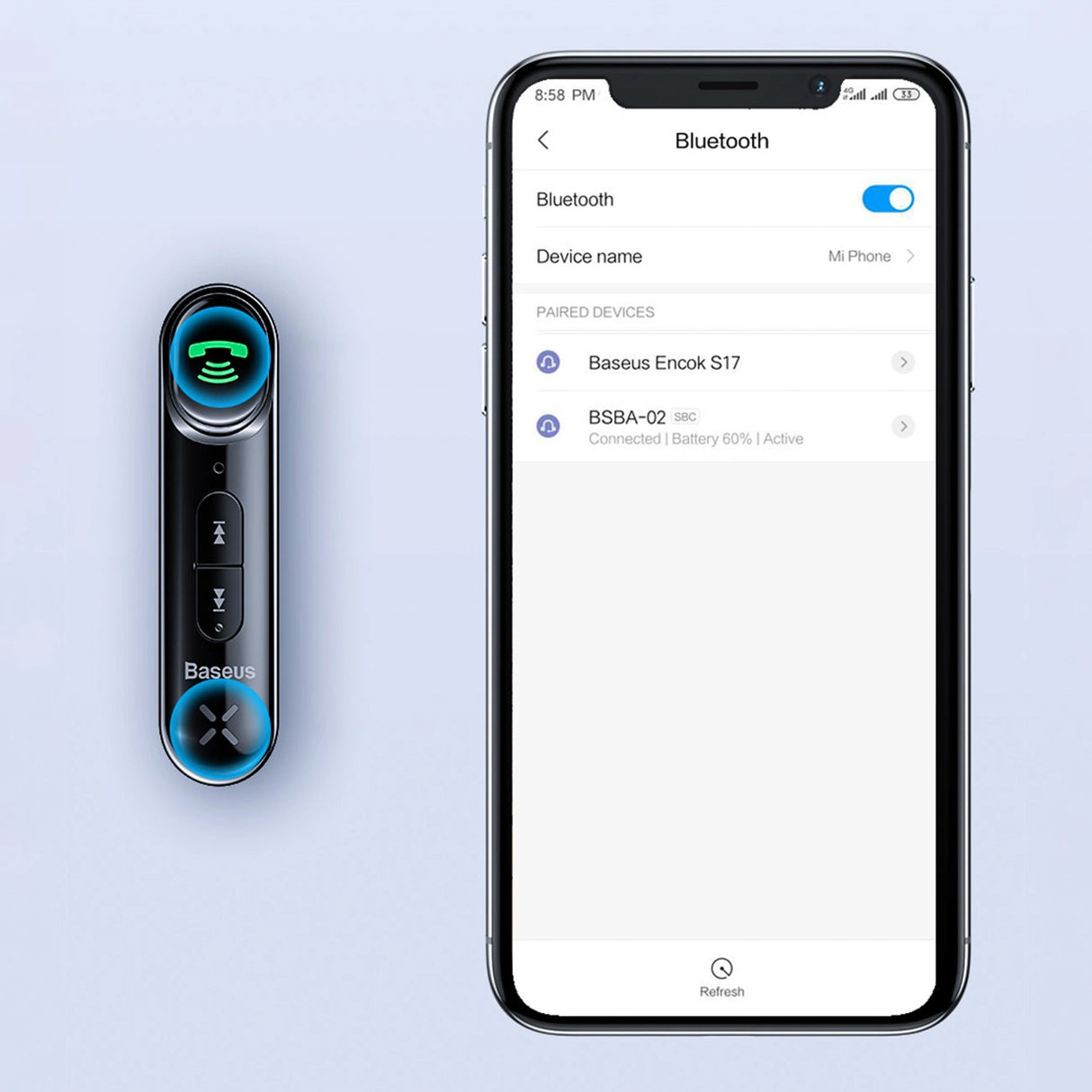 Baseus BSBA-02 (Overseas Edition) Bluetooth AUX-sender - sort
