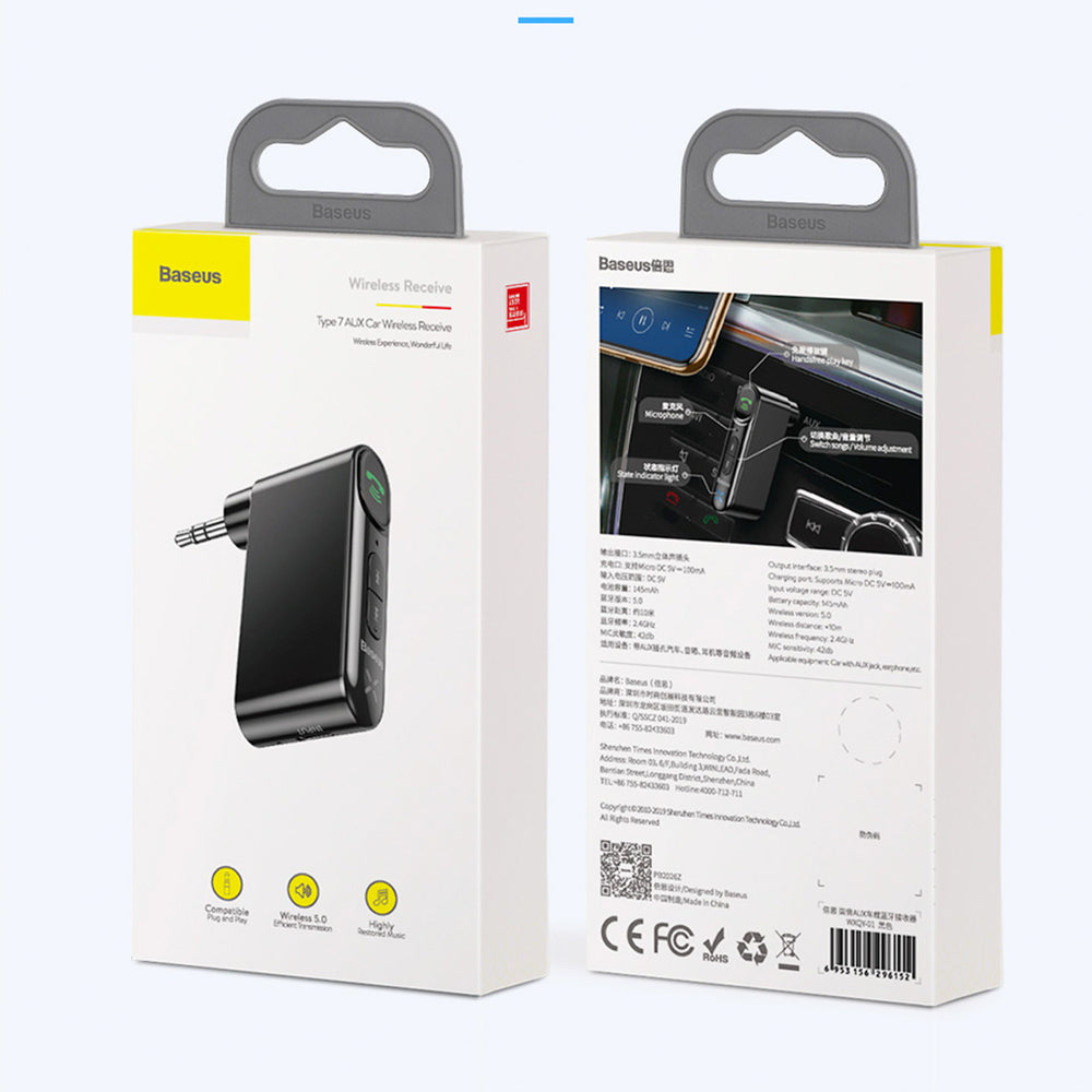 Baseus BSBA-02 (Overseas Edition) Bluetooth AUX transmitter - black