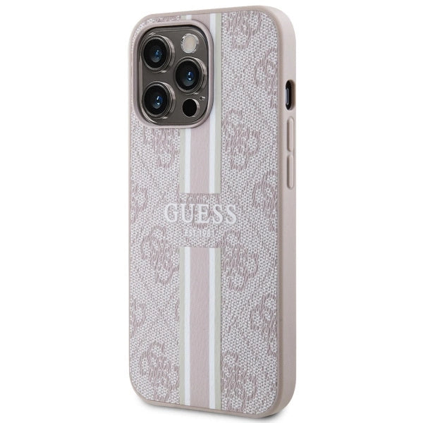 Guess GUHMP13LP4RPSP iPhone 13 Pro / 13 6.1" pink/pink hardcase 4G Printed Stripes MagSafe