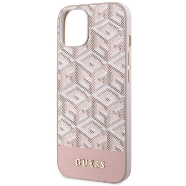 Guess GUHMP14MHGCFSEP iPhone 14 Plus 6.7" pink/pink hard case GCube Stripes MagSafe
