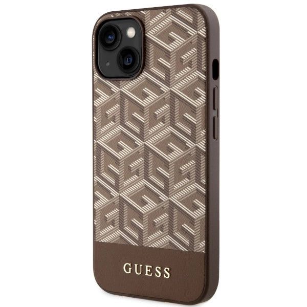Guess GUHMP14MHGCFSEW iPhone 14 Plus 6.7" brown/brown hard case GCube Stripes MagSafe