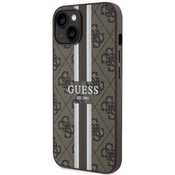 Guess GUHMP14MP4RPSW iPhone 14 Plus 6.7" brun/brun hardcase 4G Printed Stripes MagSafe