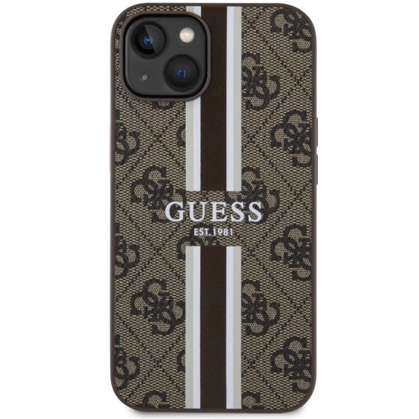 Guess GUHMP14MP4RPSW iPhone 14 Plus 6.7" brun/brun hardcase 4G Printed Stripes MagSafe