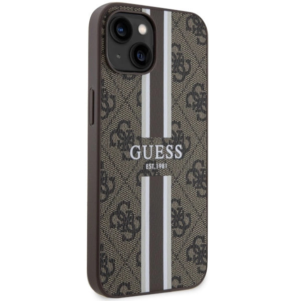 Guess GUHMP14SP4RPSW iPhone 14 6.1" brown/brown hardcase 4G Printed Stripes MagSafe