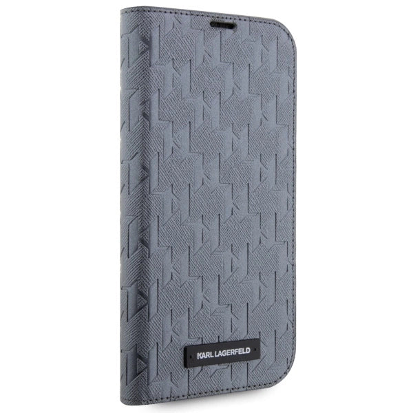 Karl Lagerfeld KLBKP14LSAKLHPG iPhone 14 Pro 6.1" bookcase silver/silver Saffiano Monogram