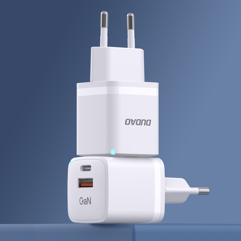 Vægladning GaN 33W PPS USB C/USB Dudao A13Pro - hvid