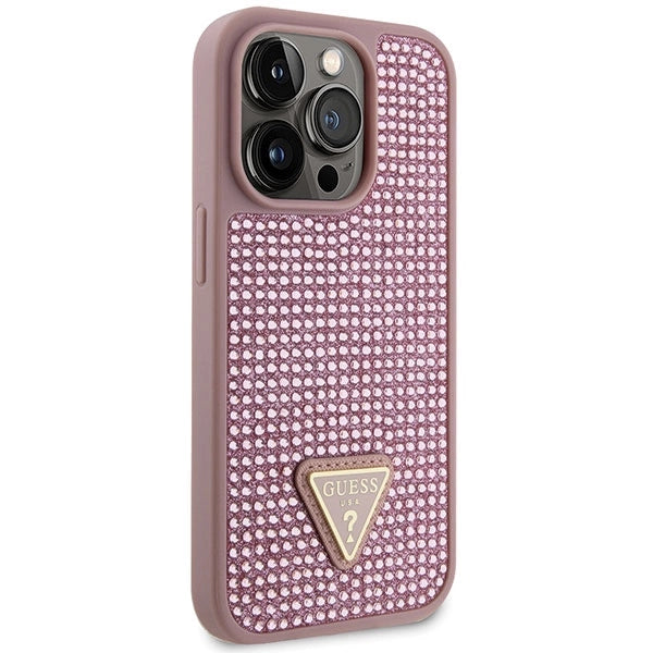 Guess GUHCP14LHDGTPP iPhone 14 Pro 6.1" pink/pink hardcase Rhinestone Triangle