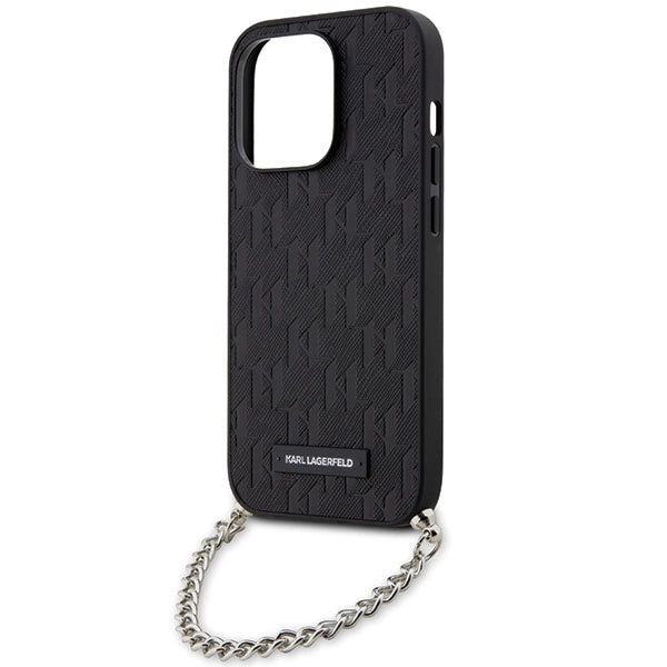 Karl Lagerfeld KLHCP14LSACKLHPK iPhone 14 Pro 6.1" black/black hardcase Saffiano Monogram Chain