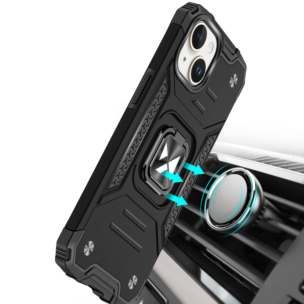 Panserkasse med fingerholder til iPhone 15 Plus Wozinsky Ring Armor - guld