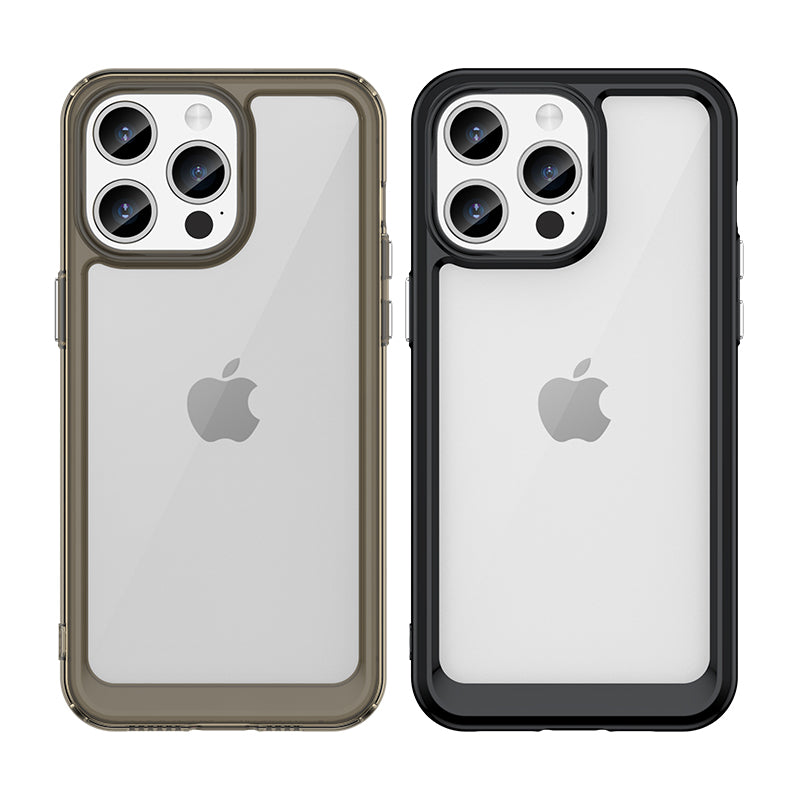 Forstærket etui med fleksibel ramme til iPhone 15 Pro Outer Space - rød