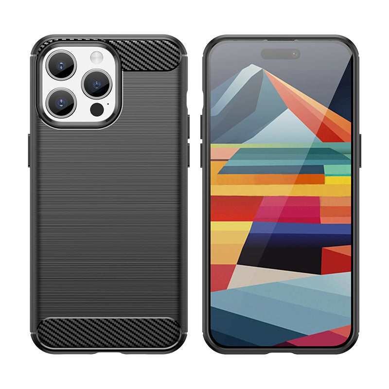Fleksibelt carbonmønster til iPhone 15 Pro Carbon Case - blå