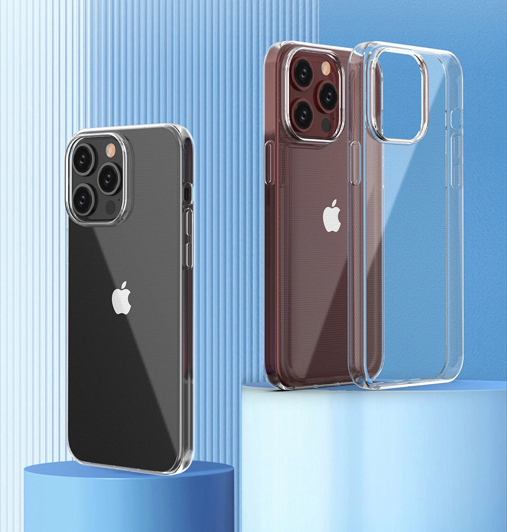 iPhone 15 Pro Max-hylster fra Ultra Clear-serien i gennemsigtig farve