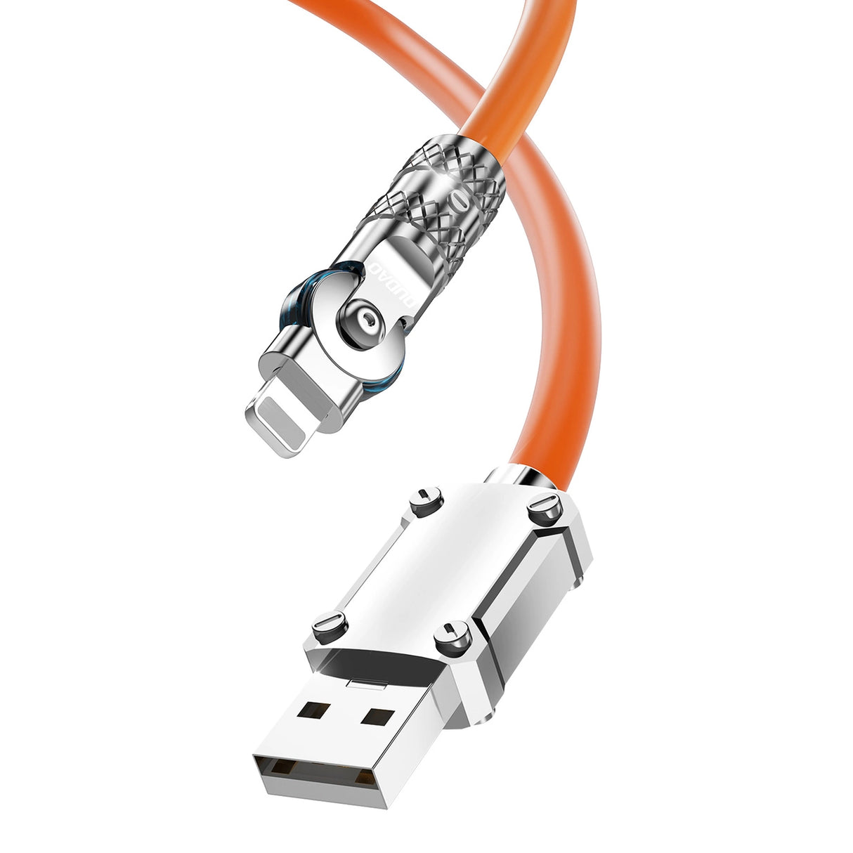 Dudao L24AL USB-A - Lightning vinklet kabel med 180° rotation 30W 1m - orange