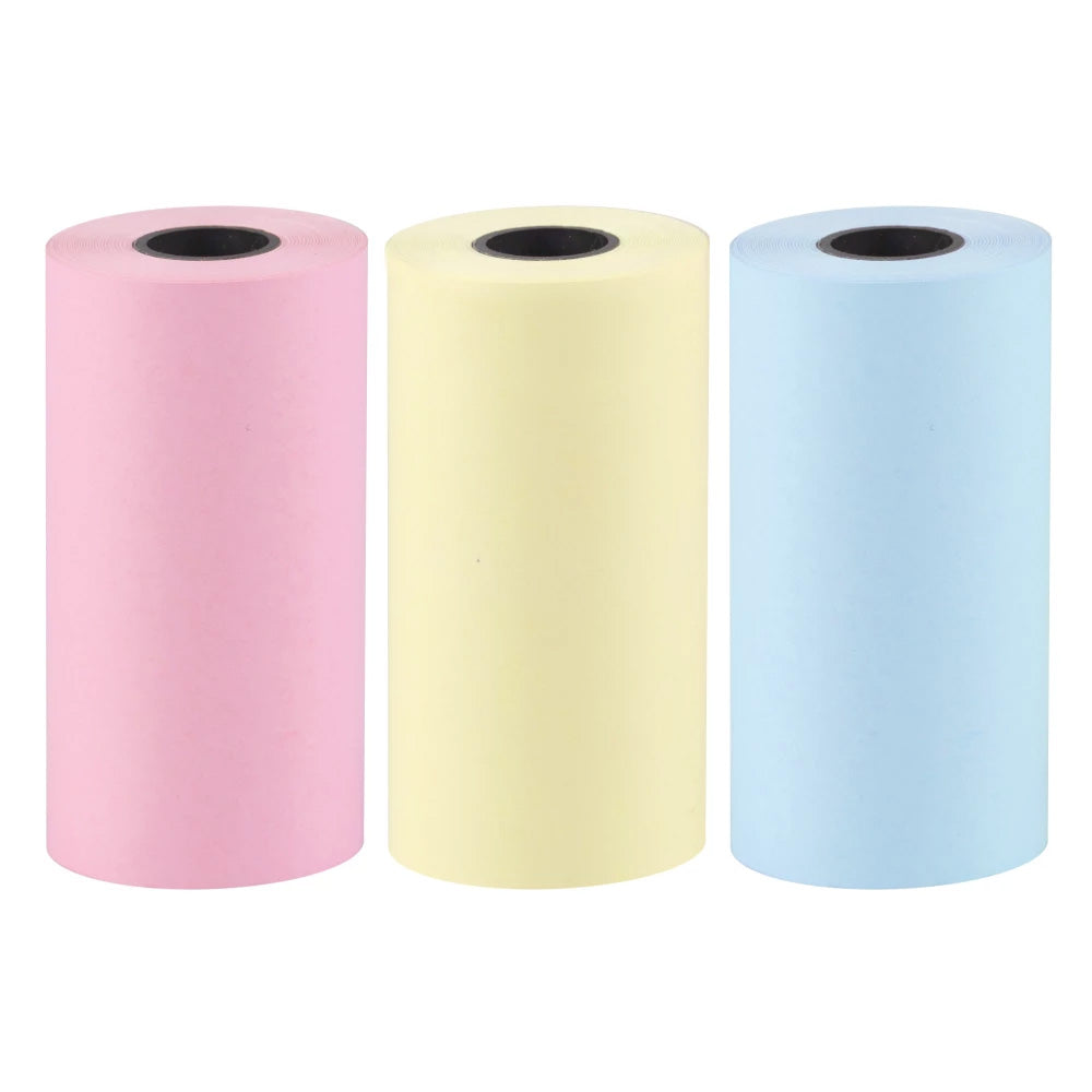 Sæt af farverige papirruller til HURC9 cat mini termisk printer - 3 stykker.