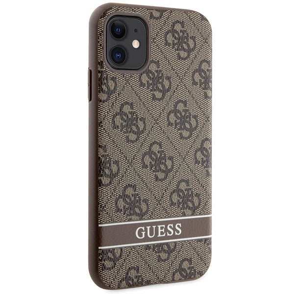 Guess GUHCN61P4SNW iPhone 11 / Xr brown/brown hardcase 4G Stripe
