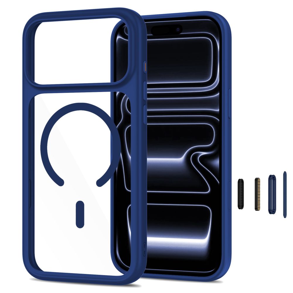 Tech Protect Magone Magsafe Cc + Glas 2 Pak Iphone 17 Pro Max / 18 Pro Max Dyb Blå/Klar