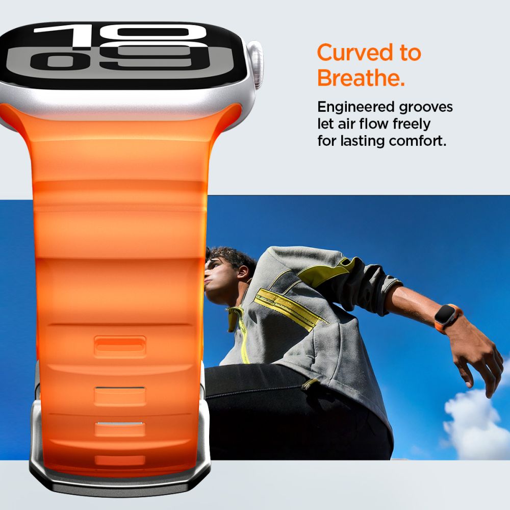 Spigen Wbs2 Remmen Til Apple Watch 8 / 9 / 10 / 11 / 12 / Se / Ultra (44 / 45 / 46 / 49 Mm) Orange