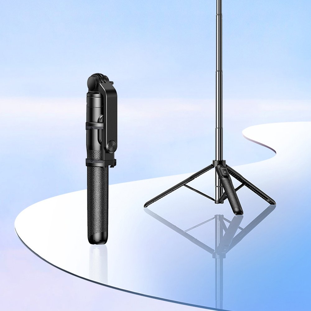 Selfie stick Ugreen LP586 teleskopisk stativ med Bluetooth fjernbetjening 1,5 m - sort