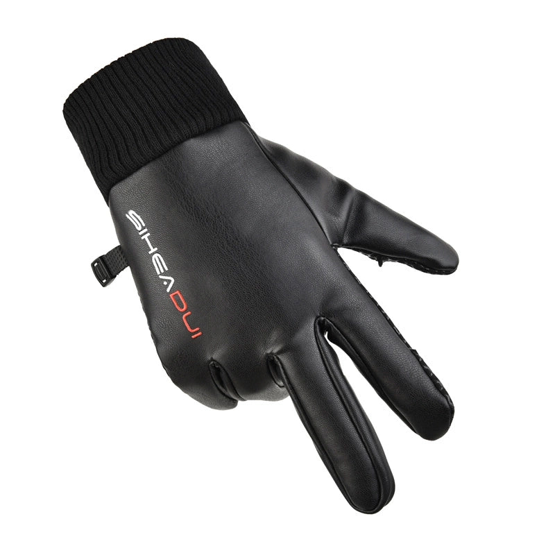 Men's insulated, anti-slip telephone gloves - black