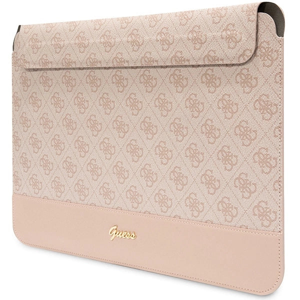 Guess 4G Stripe Metal Logo case for a 14" laptop - pink