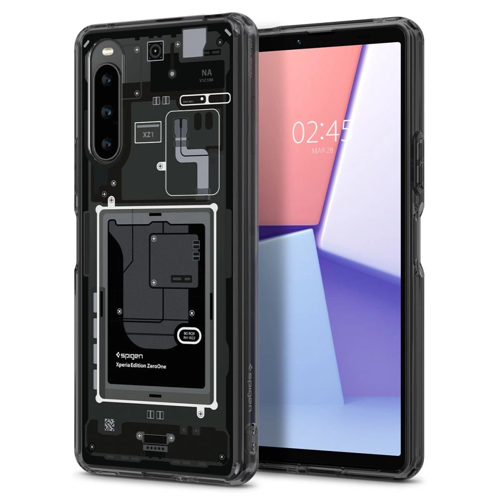 Spigen Ultra Hybrid Case til Sony Xperia 10 V - mørkgrå (Zero One Pattern)