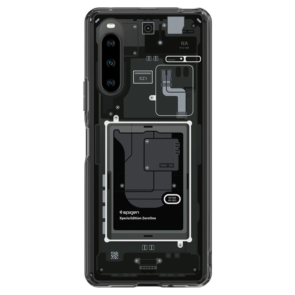 Spigen Ultra Hybrid Case til Sony Xperia 10 V - mørkgrå (Zero One Pattern)