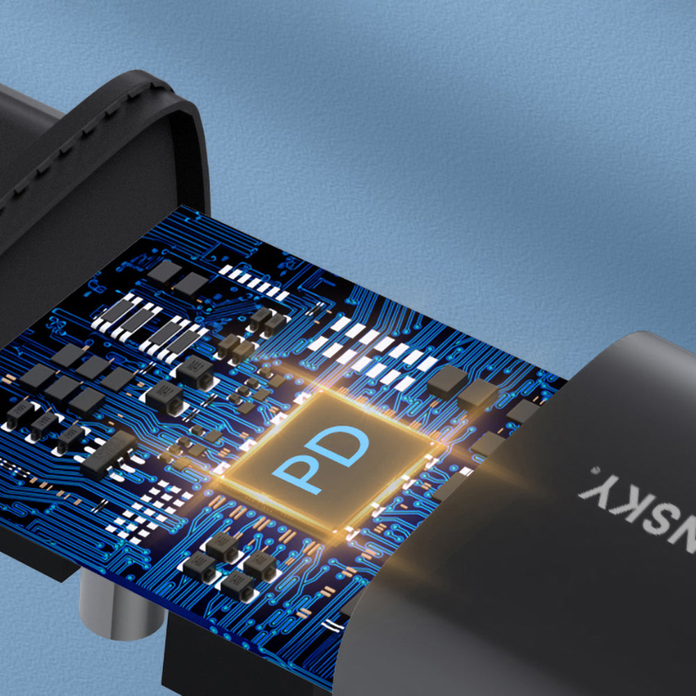 Wozinsky WGWCB USB-A USB-C 20W vægoplader - sort