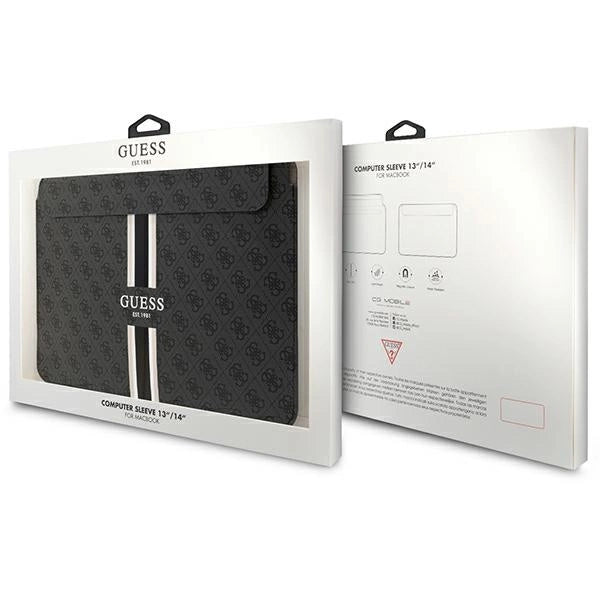 Guess 4G Printed Stripes cover for a 14" laptop - black