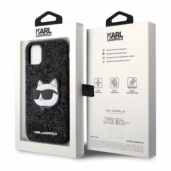 Karl Lagerfeld KLHCN61G2CPK iPhone 11 / Xr 6.1" black/black hardcase Glitter Choupette Patch