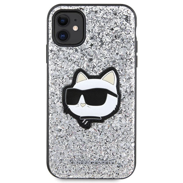 Karl Lagerfeld KLHCN61G2CPS iPhone 11 / Xr 6.1" silver/silver hardcase Glitter Choupette Patch