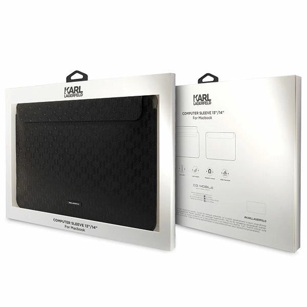 Karl Lagerfeld Saffiano Plaque case for a 14" laptop - black