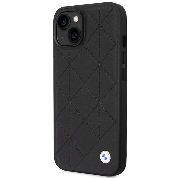 Case BMW BMHCP14S22RQDK iPhone 14 6,1" sort/sort Ledret Quilted