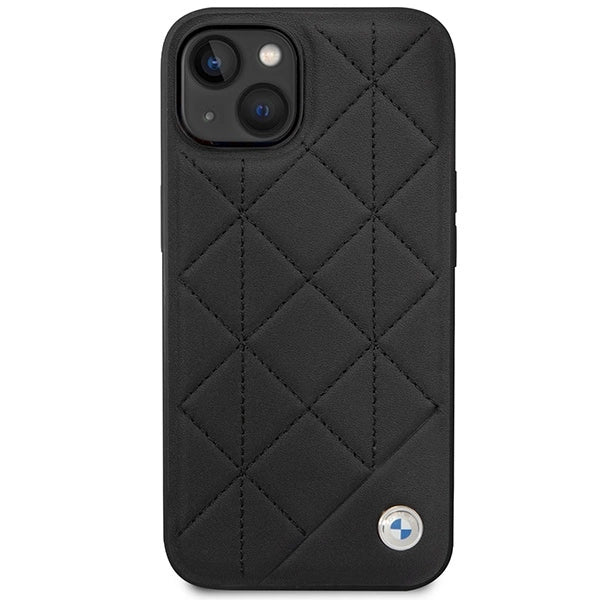 Case BMW BMHCP14S22RQDK iPhone 14 6,1" sort/sort Ledret Quilted
