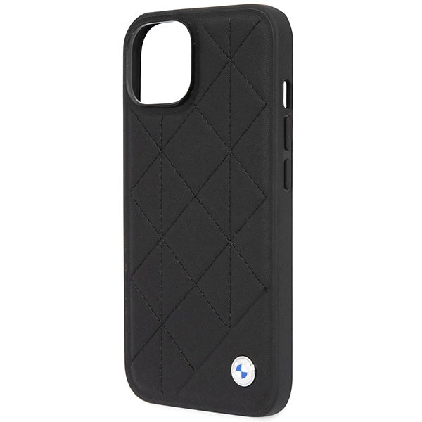 Case BMW BMHCP14S22RQDK iPhone 14 6,1" sort/sort Ledret Quilted