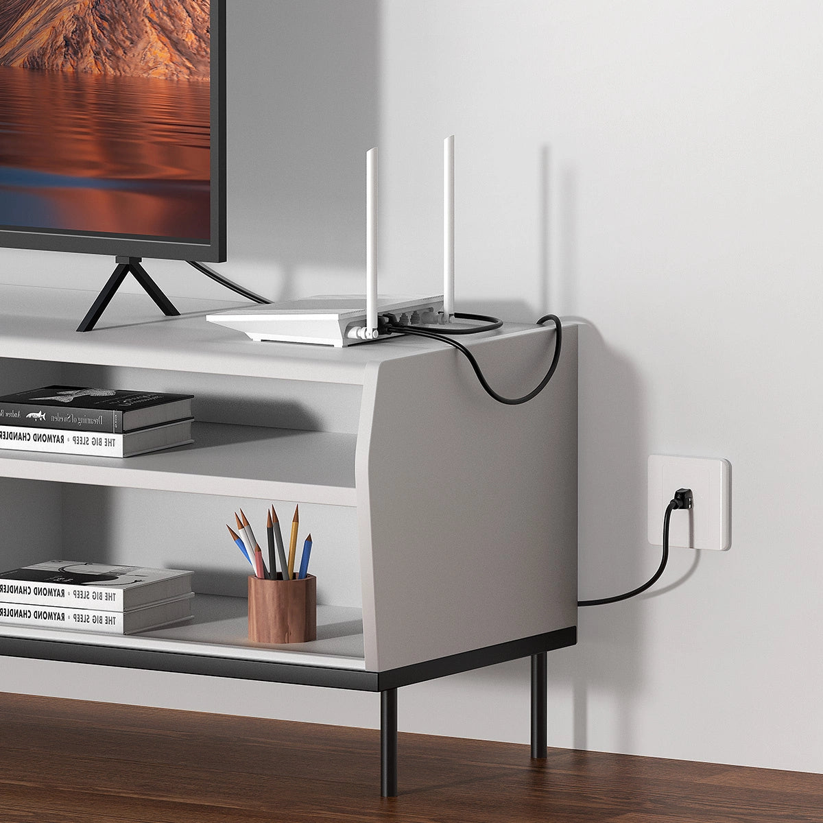 Baseus High Speed Cat 5 RJ-45 1000Mb/s Ethernet kabel 8m rund - sort