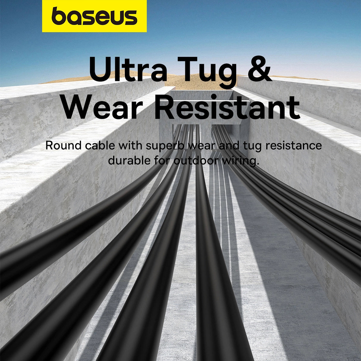 Baseus High Speed Cat 5 RJ-45 1000Mb/s Ethernet kabel 8m rund - sort