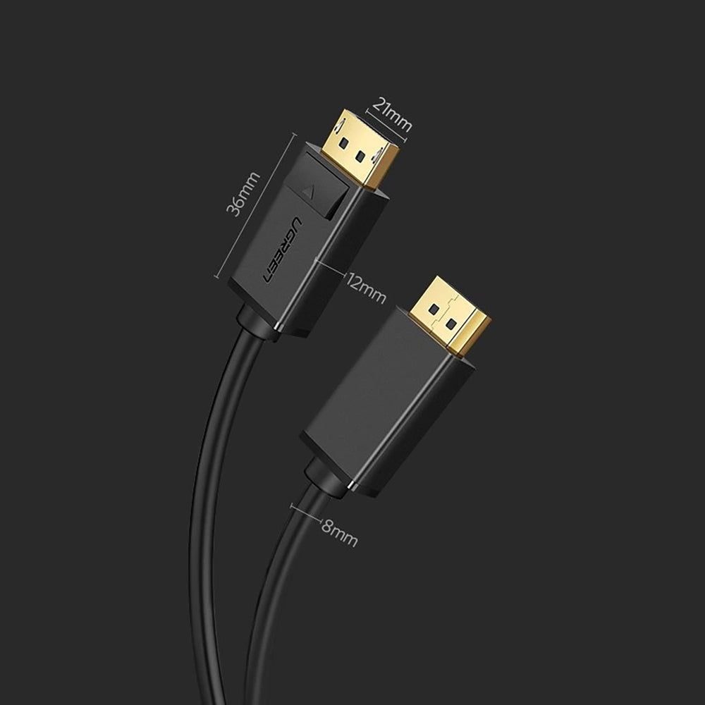 Ugreen DP102 10244 DisplayPort 1.2 4K / DisplayPort 1.2 4K Kabel 1 m - sort