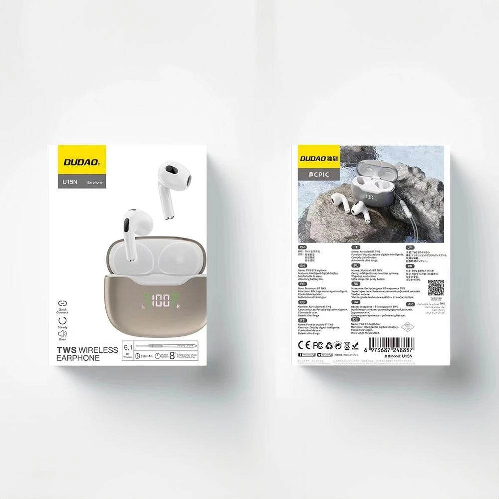 Dudao U15N TWS trådløse hovedtelefoner - hvid