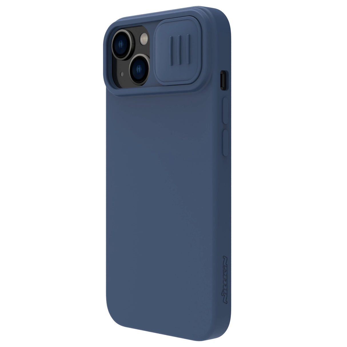 Nillkin CamShield Silky Silicone Case til iPhone 15 Plus med Kamerabeskytter - mørkblå