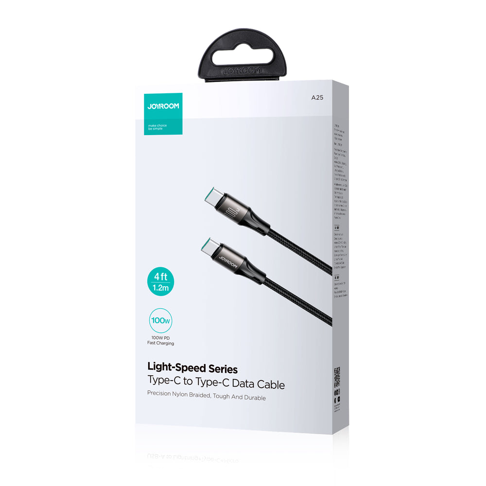 Joyroom Light-Speed Series S-A25 USB-C / USB-C kabel 100W 1,2m - sort