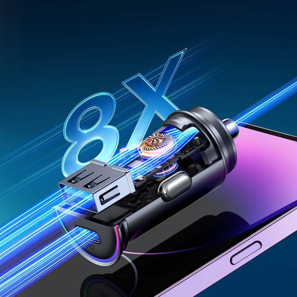 Joyroom JR-CCN04 60W USB-A USB-C mini oplader - sort