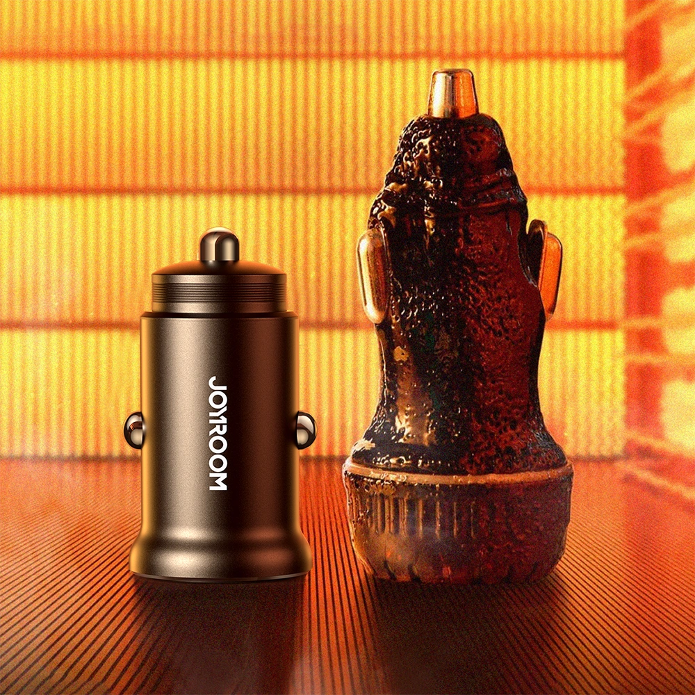 Joyroom JR-CCN06 30W 2x USB-C mini bil oplader metal - sort