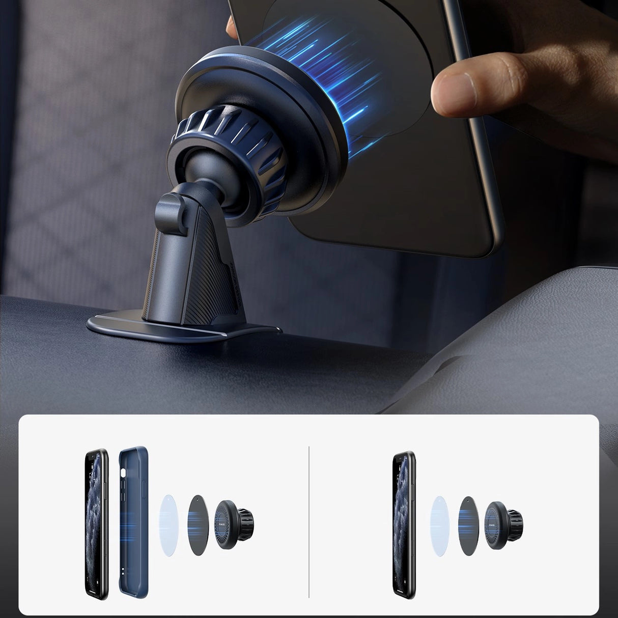 Joyroom JR-ZS356 magnetisk telefonholder i cockpit - mørkegrå