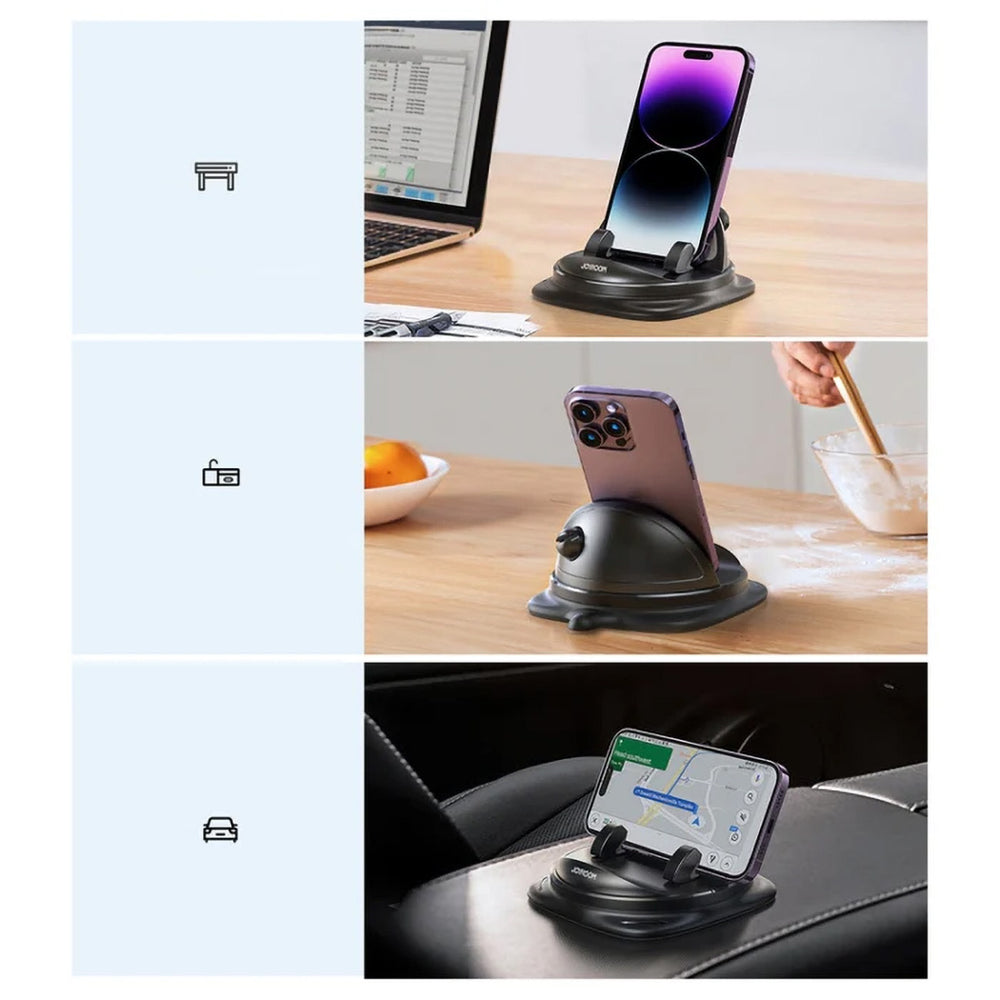 Joyroom JR-ZS354 telefonholder med sugekop til bil, kontor, hjem - sort