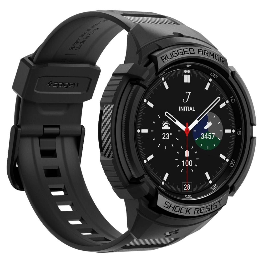 Spigen Rugged Armor Pro Case med rem til Samsung Galaxy Watch 6 Classic (47 mm) - sort