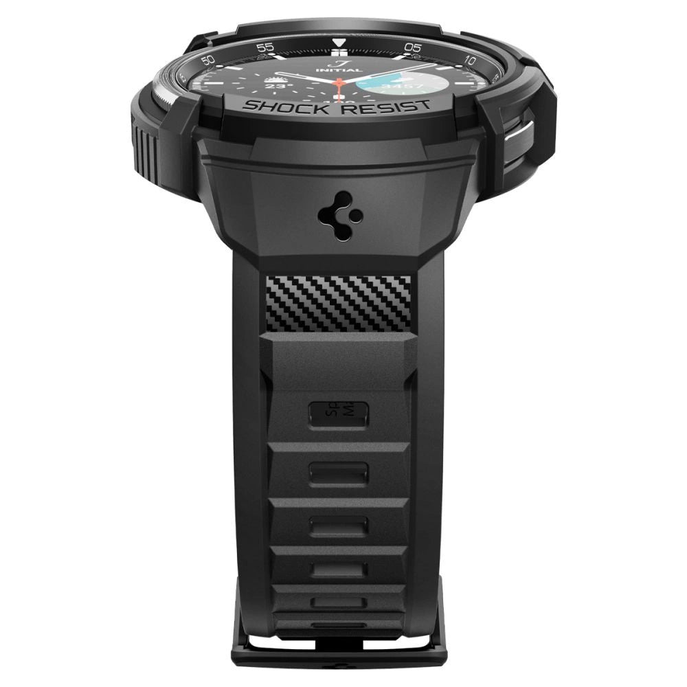 Spigen Rugged Armor Pro Case med rem til Samsung Galaxy Watch 6 Classic (47 mm) - sort