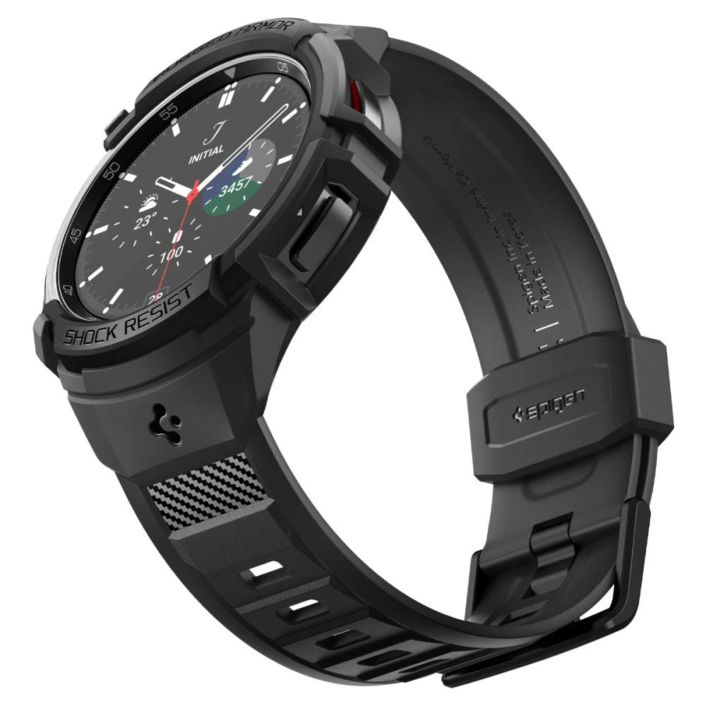Spigen Rugged Armor Pro Case med rem til Samsung Galaxy Watch 6 Classic (47 mm) - sort
