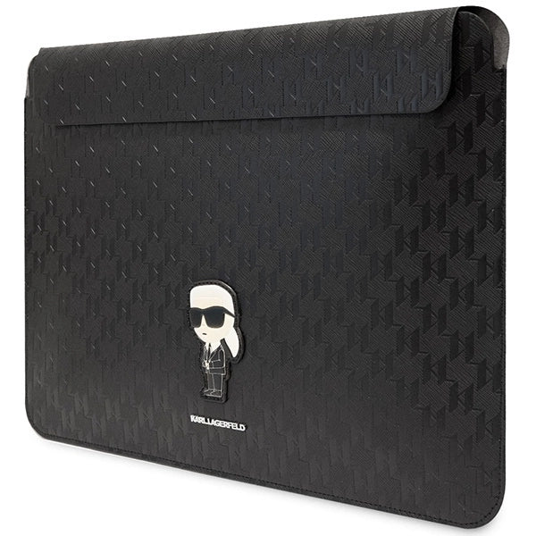 Karl Lagerfeld Saffiano Monogram Ikonik case for a 14" laptop - black