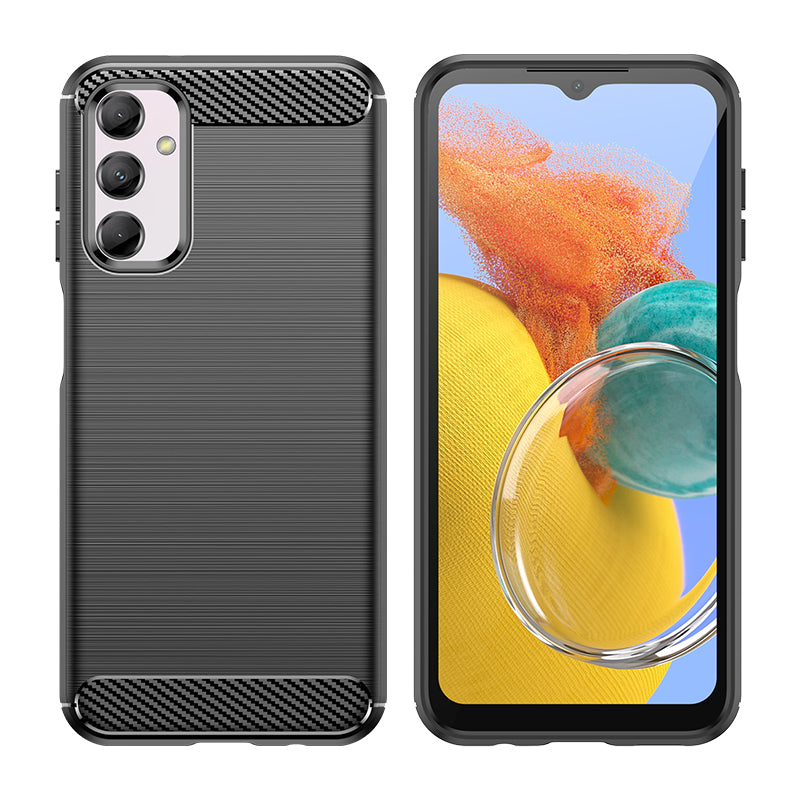 Fleksible carbon mønster tilfælde for Samsung Galaxy M14 Carbon Case - sort
