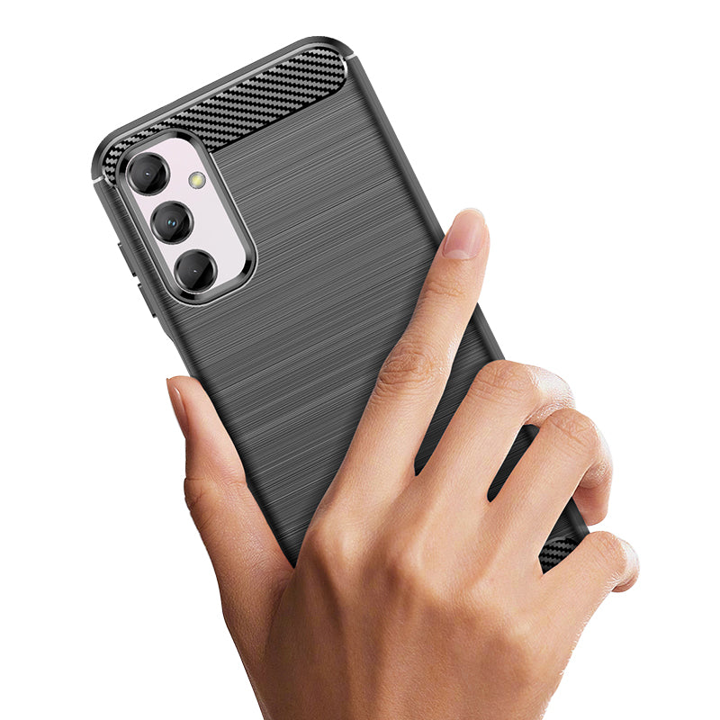 Fleksible carbon mønster tilfælde for Samsung Galaxy M14 Carbon Case - sort